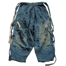 Antique Japanese Indigo Boro Work Pants Monpe Hand Patched Folk Textile picture