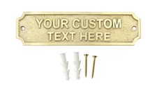 Custom Brass Door Plaque Personalized Text Sign 22x5cm House Office Wall Gate picture