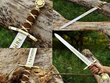 Handmade Merlin Excalibur Knight Templar Medieval Viking Sword with Sheath Gift picture