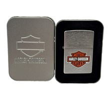 Zippo 2004 Harley Davidson Logo Chrome Lighter in Box VG picture