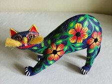 OAXACAN ALEBRIJE CAT  SIGNED JOAQUIN HERNANDEZ VASQUEZ Mexico Folk  Art READ picture