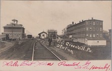 East Greenville PA Railroad Station Freight Car 1907 RPPC Photo Postcard picture