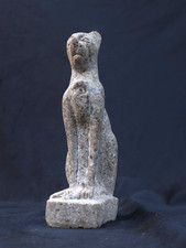 Authentic Ancient Egyptian Antiques Bastet Cat Statue Seated Feline Artifact BC picture