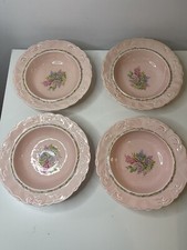 4 Vtg RIDGEWAY STERLING POTTERIES Staffordshire England 7” Pink Bowls. Rare picture