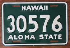 1961-68 HAWAII HI MOTORCYCLE LICENSE PLATE TAG '30576'– ANTIQUE, Vintage; NOS picture