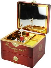 Musical Jewellery Box with Classic Rotating Ballerina Dancer Music Box Necklace picture