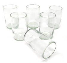 Dos Sueños Hand Blown Mexican Drinking Glasses Set 6 Natural Clear Glasses (14 picture