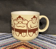 Vintage Kato Kogei Sumo Wrestlers Coffee Tea Mug 3.75