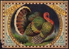1870s-80s authentic can label  for ROAST TURKEY by Thurber & Co. New York picture