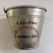 Antique 1924 British Empire Exhibition Wembley Souvenir Mini Aluminum Bucket picture