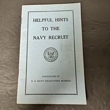 Vintage 1936 US Navy Helpful Hints to Recruit Booklet WWII Era Military Ephemera picture