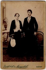 RARE SERBIAN CABINET PHOTO : TRADITIONAL COSTUME : ZAJECAR STUDIO : CIRCA 1900 picture