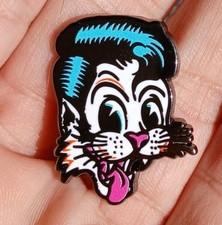 Stray Cats Enamel Pin American Rockabilly Band Long Island NY Rock Roll Greaser  picture