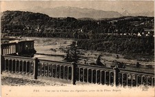 Pau France Pyrenees Mountains View Place Royale Vintage Postcard picture