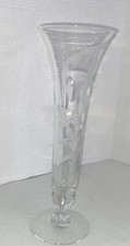 Franz Grosz Signed Etched Floral Vase, clear picture
