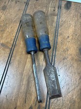 Vintage Crown CRAFTSMAN Woodworking BEVEL EDGE Chisels 36805 36802 USA picture