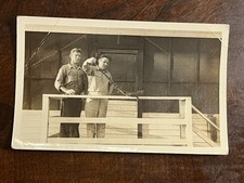 Men with Large Iguana Lizard Reptile Pet Animal Postcard RPPC Reptile picture