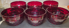 6 Fenton Georgina Ruby Red Amberina 2.5” Glass Bowls VTG. picture