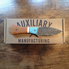 Auxiliary Manufacturing Coffin Series Leaf/Vegas Forge Lytic Damascus.  picture