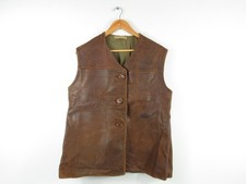 WW2 Original 1940's British Army Leather Jerkin Vintage Waistcoat Size 38