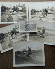 1914 Original Harley Davidson Photo Lot - 7  Antique Motorcycle Photos picture
