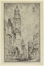 Joseph Pennell Woolworth Building New York Vintage Architecture Reprint Wall Art picture
