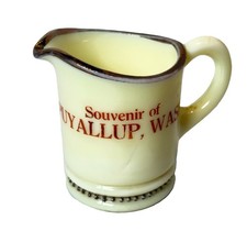 Puyallup WASHINGTON WA  Uranium Antique Custard Glass Souvenir Trinket CREAMER picture
