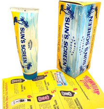 Vintage Hawaiian Tropic Sun Screen Tube Box Advertising 80s 90s Movie Prop NOS picture