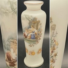 Norleans Glass Cased White Courting Couple & Floral Pitcher Made in Italy 10