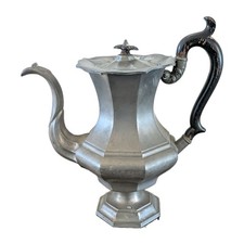 Antique 1830s American Pewter Coffee Pot ~ Leonard,Reed & Barton 1837-1840 picture