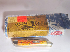 Case XX 7404 Vintage 2-Blade Pen Pocketknife Bone Handle Stainless w/ Box picture