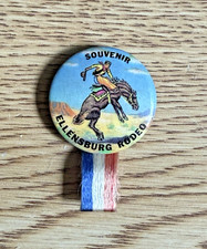 Vintage Ellensburg Wa. Cowboy Rodeo Button Pinback Souvenir picture