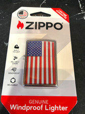 Zippo American FLAG STARS AND Windproof Lighter USA NEW SEALED picture