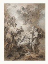Agony in the Garden, Christ with Angels 11x14 Catholic painting print picture