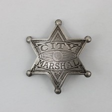 Vintage Metal Pin Back City Marshal  Badge picture