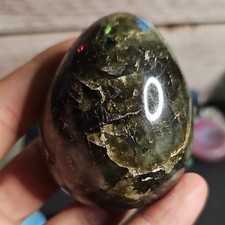 Labradorite Crystal Egg – 9.5 oz Flashy Blue Green Fire Polished Freeform Displa picture