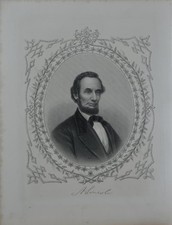 Antique Abraham Lincoln President of the United States Engraving 1878 Civil War picture