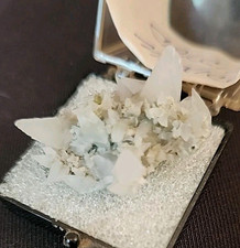 Vintage Calcite Crystal Cluster Mexico Mineral Specimen Double Labeled picture