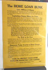 1932 FRANKLIN ROOSEVELT GARNER Campaign Broadside Vote To Protect Your Home Vote picture
