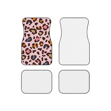 Pink Leopard Print Car Mats | Set of 4 picture