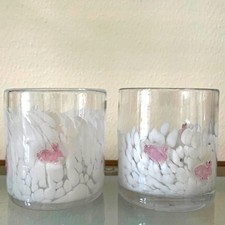 2 Anthropologie Icon Juice Glasses - Confetti Edition - Pink Bunny Rabbit NEW picture