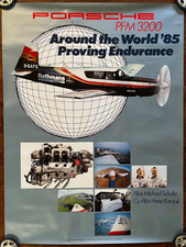 PORSCHE 911 ENGINED MOONEY AIRCRAFT WORLDWIDE ICONIC TRIP SHOWROOM POSTER 1985 picture