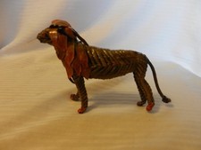 Vintage Hand Made Lion Figurine Made From Palm Fronds picture