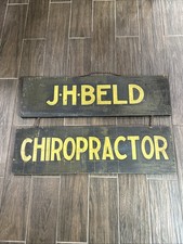  Vintage Wood 2 Piece Advertising Sign J.H. BELD  CHIROPRACTOR picture