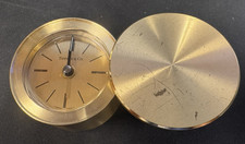 Tiffany & Co Solid Brass Round Desk Travel Clock Swiss Made REPAIR AS-IS picture