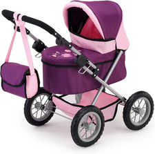 Trendy Baby Doll Pram Stroller, Purple & Pink, Adjustable Handle, Portable Prete picture