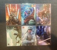2025 Topps Chrome Star Wars Galaxy Wave Refractor /99 6 Card Lot picture