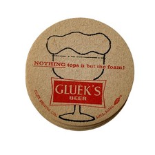 Vintage Gluek's Beer Brown Red Coasters NEW Unused Set of 62 picture