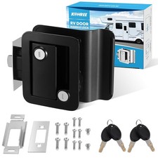 100% Zinc Alloy RV Door Lock Paddle Deadbolt Replacement Key Black Lock picture