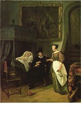 Jan Steen The Doctor's Visit Mauritshuis Museum Art Chrome Postcard 1982 Unused picture